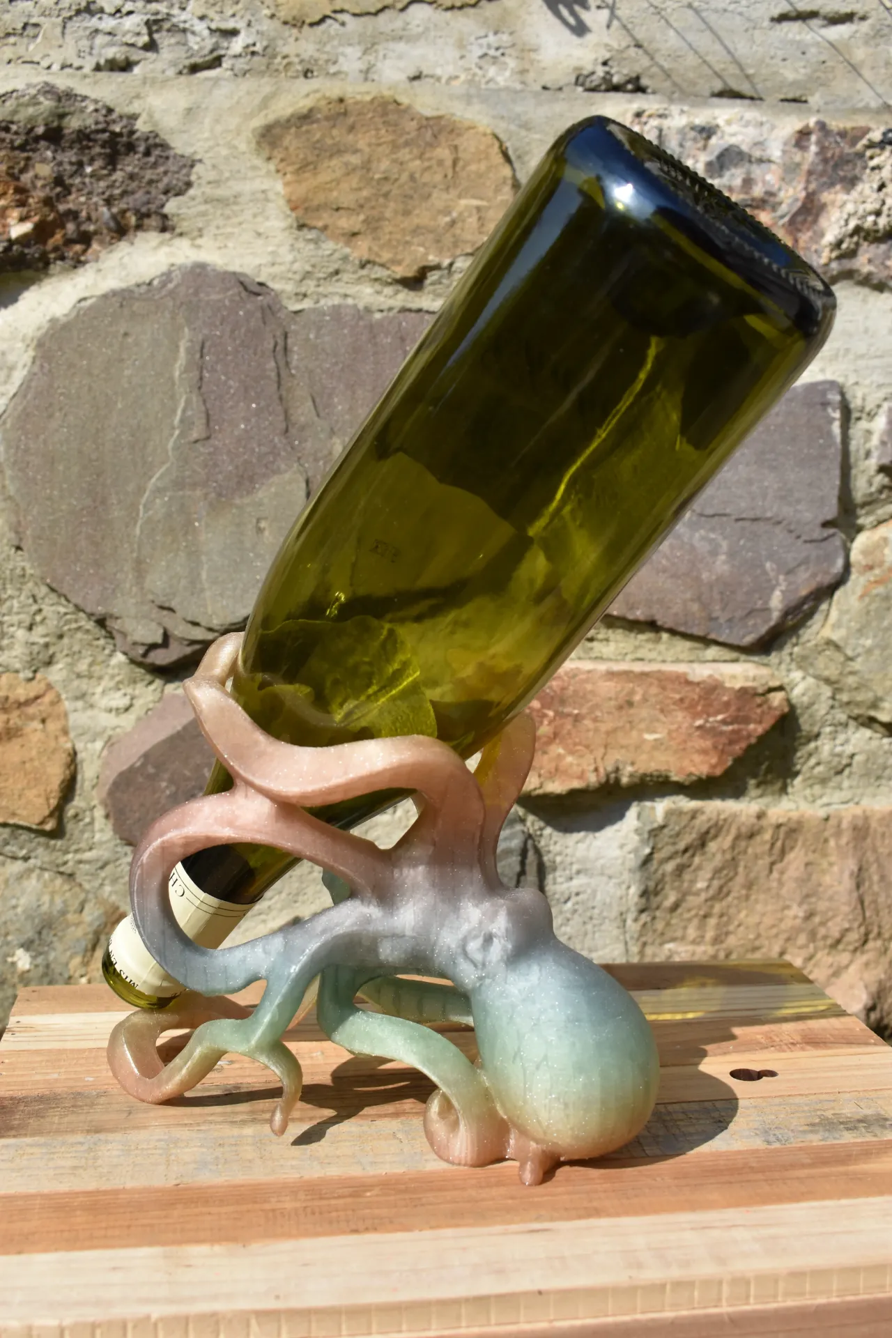 Support bouteille de vin pieuvre